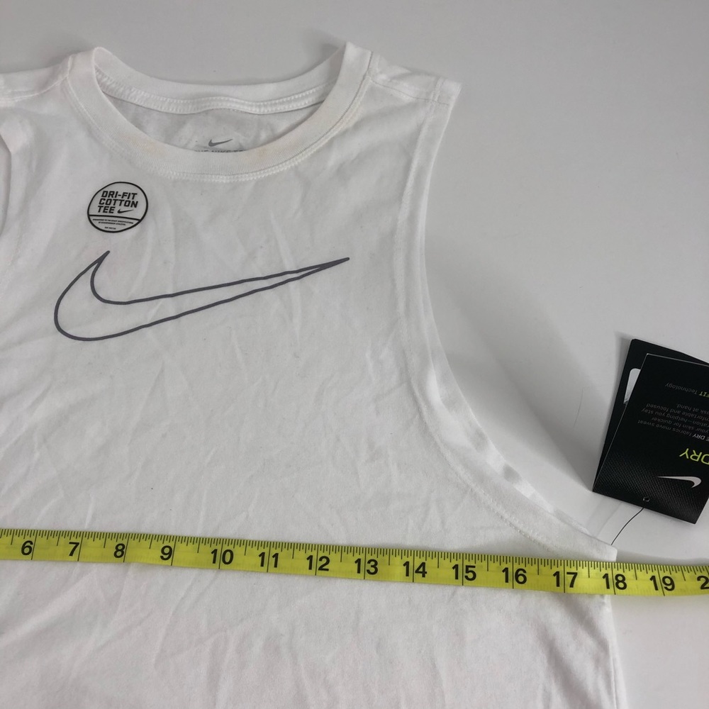 Nike Loose Fit Muscle Dri-Fit Tee White S NWT - Picture 4 of 10